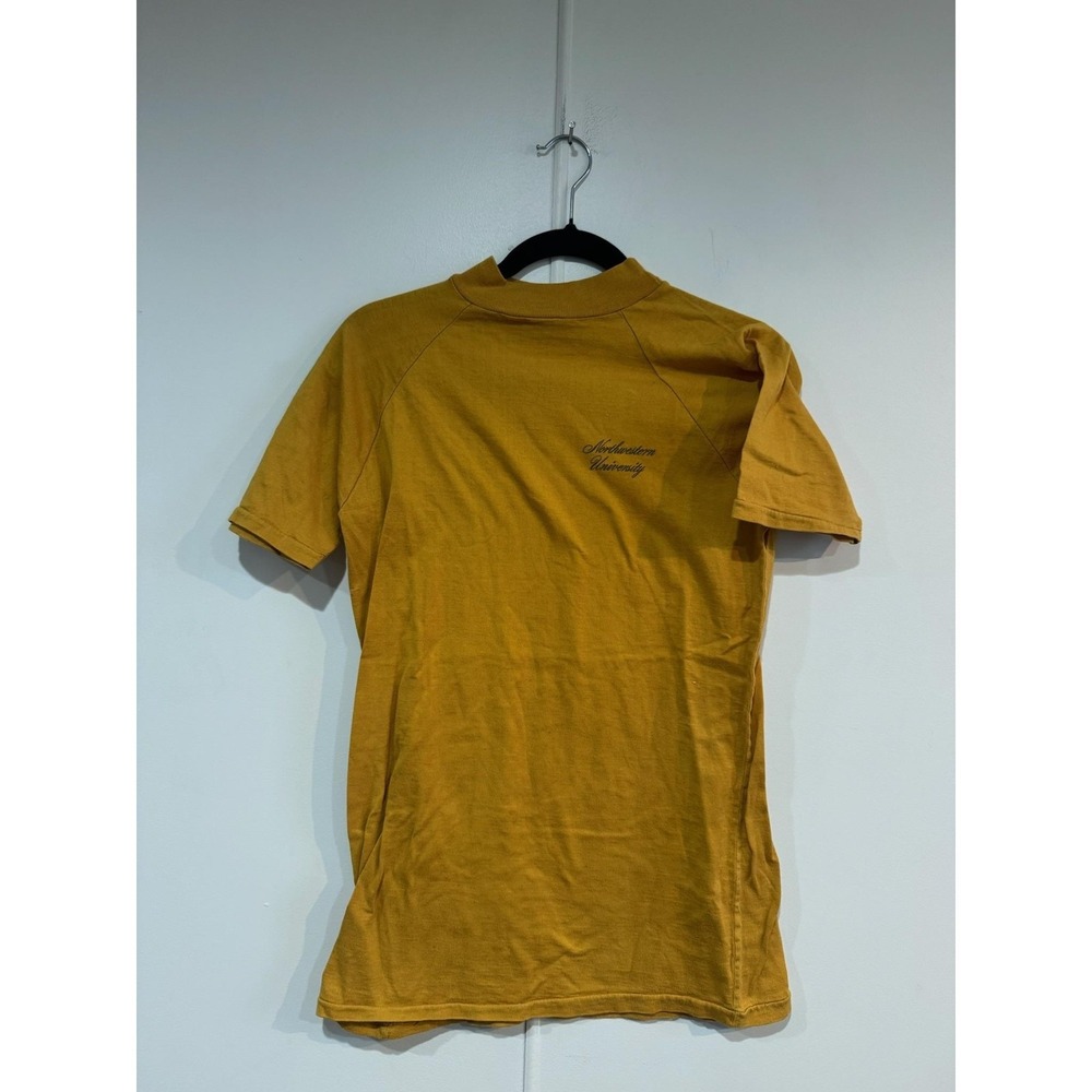 Vintage Northwestern University Shirt Mens Small Yellow Velva Sheen‎ Tee T-Shirt